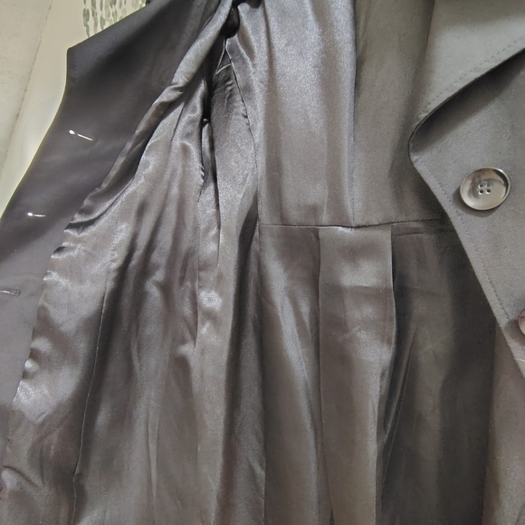 New York & Company Black Belted Trench Coat | Size Small - Picture 9 of 9